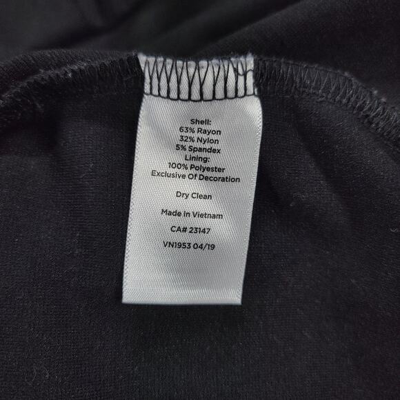 Talbots Womens Dress 14 Black Bow Sleeveless Ponte Stretch Preppy Sheath - Picture 8 of 12